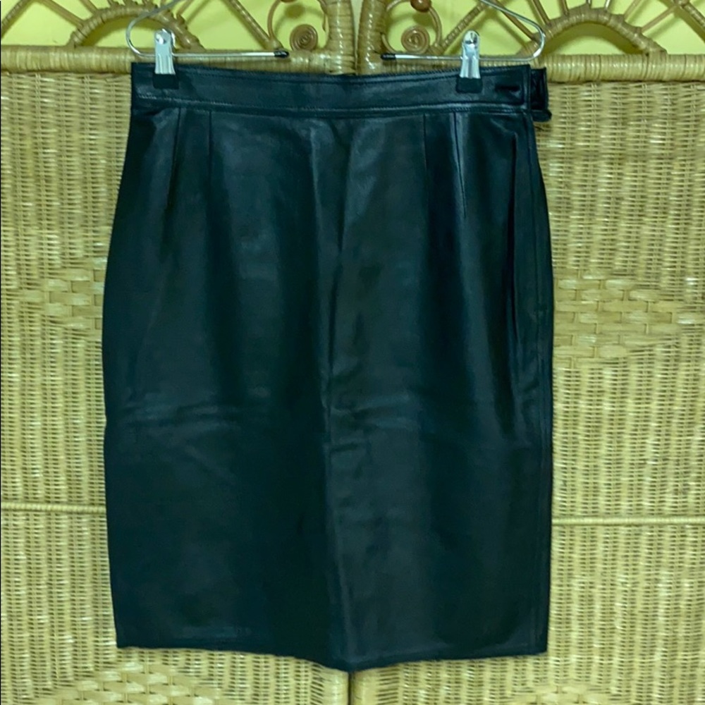Black leather skirt